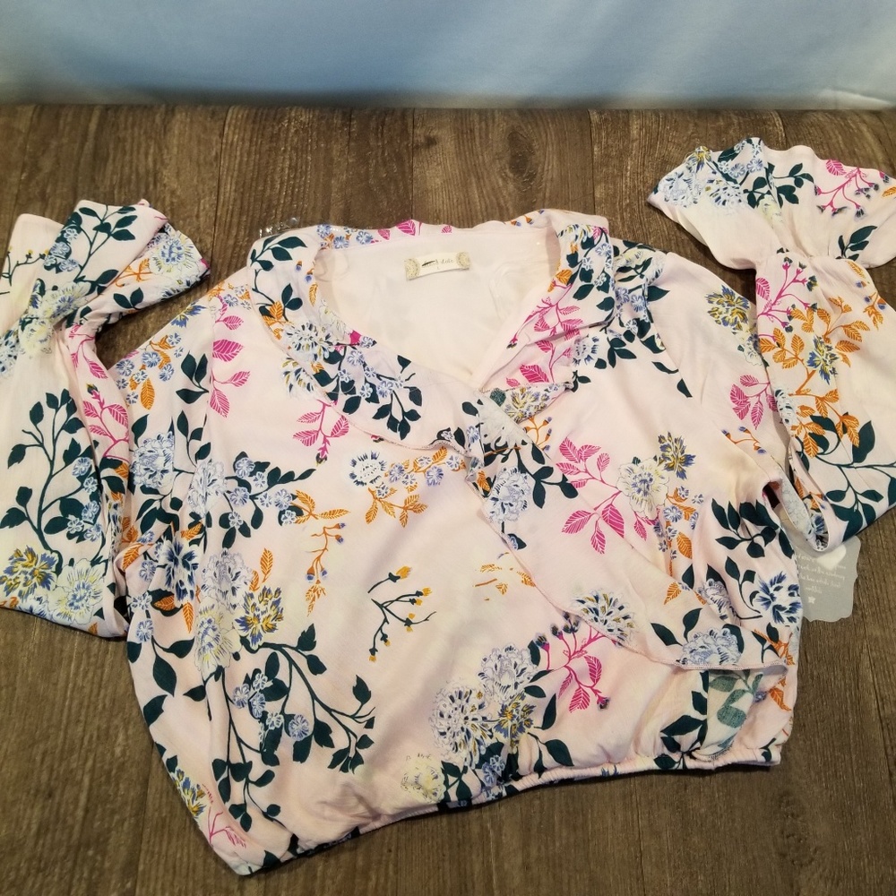 3/$20 Ruffled Cross Over Shirt